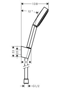 Душевой набор: ручной душ 1 тип струи, держатель, шланг 1,25м, (цв.матовый черный),  S ZZ Hansgrohe Pulsify 24301670
