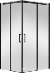 Душевой уголок 900х900хh2000мм, квадр., (стекло прозрачное 8мм Easy Clean, фурн.цв.черный мат.), Dice ZZ