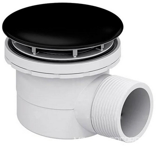 Сифон для душевого поддона, 60мм, с сухим затвором, накладка слива 90мм цв.черный, RGW Velplex QYD-06 ZZ RGW Универсал 18241106-04