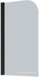 Шторка на ванну универсальная 75x140 см, профиль черный матовый, стекло прозрачное, ZZ