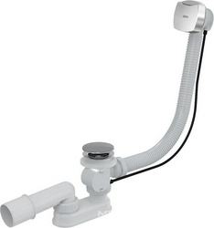 Сифон для ванны автомат комплект хромированный пластик/пластик длина 57 см, цвет хром ZZ