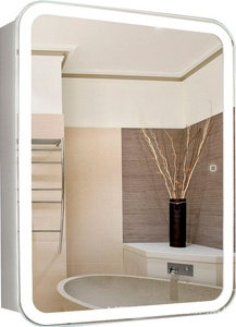 Зеркало-шкаф, 600*h800*160 мм, LED подстветка, подогрев, сенсорный выключатель KL Silver Mirrors Фиджи LED-00002679