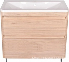 Тумба напольная для комплекта мебели Атлантика 90 Люкс Plus,БЕЗ РАКОВИНЫ арт СС-00002204, цв.ясень перламутр, ZZ