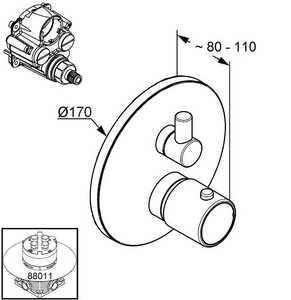 SET ZENTA 5в1 набор встройка (388300545; 88011; 6651105-00; 6651405-00; 6787005-00) , цв. хром, ZZ Kludi Zenta 388320545