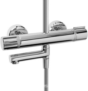 Душевая стойка для ванны/душа, с термостатом и изливом, ручной душ+  верхний душ + шланг, цв.хром Jacob Delafon Atom E26237-CP