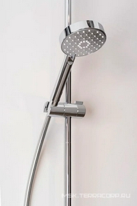 Душевая стойка для ванны/душа, с термостатом и изливом, ручной душ+  верхний душ + шланг, цв.хром Jacob Delafon Atom E26237-CP