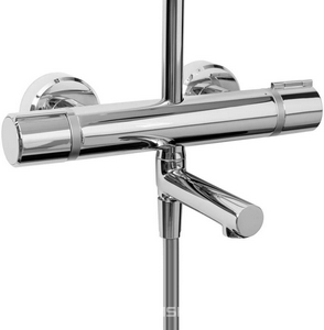 Душевая стойка для ванны/душа, с термостатом и изливом, ручной душ+  верхний душ + шланг, цв.хром Jacob Delafon Atom E26237-CP