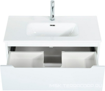 База под раковину подвесная с 2 выкатными ящиками, 81х39хh51,5см, без раковины, (цв.Bianco Lucido),  ZZ BelBagno Etna 39 ETNA39-800/390-2C-SO-BL-P