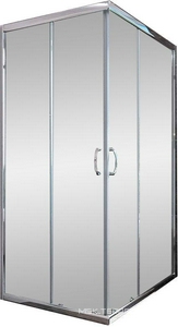 Душевой уголок 800x800x1850 мм,1/4 круга (раздвижные двери из центра) стекло-прозрачное, профиль хром, ZZ Veconi RV RV113-80-01-C4