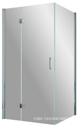 Душевое ограждение AFP-Fis, 80x80x1900 мм, профиль матовый хром, стекло шиншилла, БЕЗ поддона ZZ