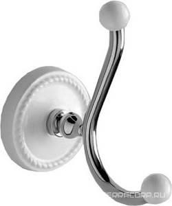 Крючок двойной (керамика/хром)  ZZ Devon & Devon Dorothy DOR413CR