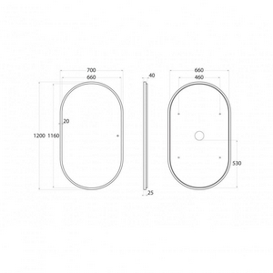 Зеркало овальное 1200х500 см, с подсветкой, гориз/верт.расположение, сенсор, цвет белый матовый ZZ Art & Max Bari AM-Bar-500-1200-DS-F-White