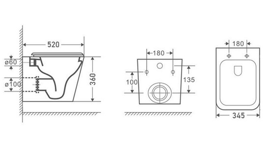 Унитаз подвесной Azario  520х360х345 безободковый с сиденьем микролифт, черный матовый, ZZ Azario Boca AZ-2002-MB