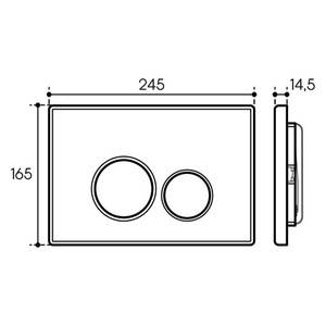 Клавиша двойного смыва для инстал., д/унитаза, (пластик цв.хром),  Aqueduto Circulo CIR0100
