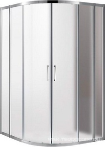 Душевой уголок (980-1005)x(980-1005)х1950 мм, 1/4 круга, (стекло прозр Punto-рифленное 6мм, фурн.цв.хром),  ZZ Cezares Molveno MOLVENO-R-22-80+20-P-Cr
