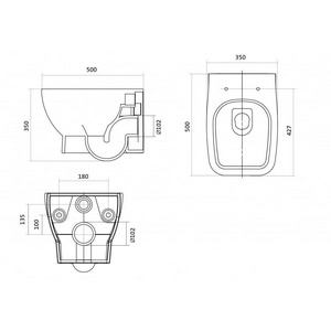 Комплект инсталляция для подвесного унитаза+ кнопка хром + подвесной унитаз с сиденьем микролифт ZZ Santek Нео 1.WH50.1.543
