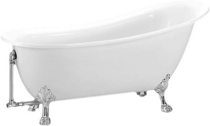 Ванна 1700x760xh810мм, акрил,отдельностоящ,БЕЗ ножек, комплекта кронштейнов д/креп.ножек, слива-перелива и гидрозатвора, BelBagno ZZ