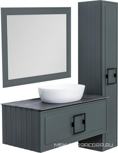 Зеркало 800x30x600мм, с встроен.по периметру LED подсветкой, выкл. датчик движения, (цв.серый матовый),  ZZ La Fenice Cubo FNC-02-CUB-G-80-60