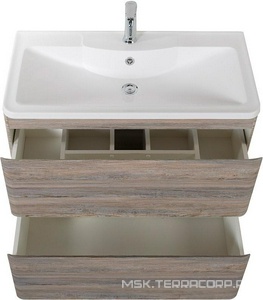 База под раковину напольная с двумя выкатными ящиками, 800х455хh835мм, без раковины, (цв.Pino Scania),  ZZ BelBagno Albano ALBANO-800-2C-PIA-PS