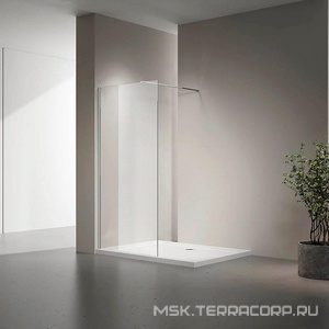 Душевая перегородка -72 120x200 см штанга в компл., стекло 8 мм-прозрачное, профиль-хром ZZ Veconi KR KR72-120-01-c7/KR72-120-01-C8