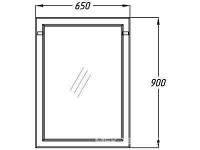 Зеркало -65, 650x900x22 мм, цвет слоновая кость, крепеж в комплекте ZZ Opadiris Омега Z0000006456