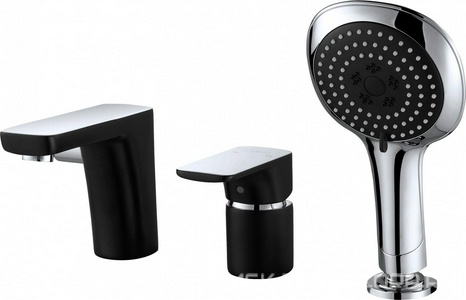 Смеситель на борт ванны D&K Berlin.Technische DA1434915,  врезной черный-хром ZZ D&K berlin freie DA1434915