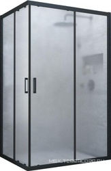 Душевое ограждение ZA-F NOVO, 100x120x210 см,  профиль черный матовый , стекло сатин ZZ