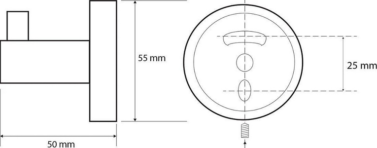 Крючок одинарный (цв. черный матовый),  ZZ Bemeta Dark 104106020