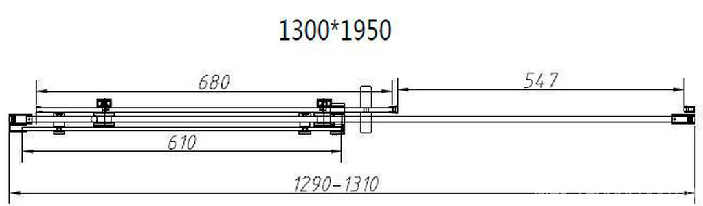 Дверь для душа, в нишу 1300хh1950мм, раздвижная, 1 дверь, 1 неподв.секция, правая/левая, (стекло прозрачное 8мм, фурн.цв.черный матовый),  ZZ Vincea Como-N VDS-4CN130CLB