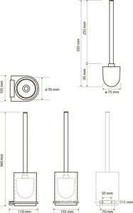 Ерш настенный, (цв.черный матовый / розовое золото глянец),  ZZ Bemeta Galla 108113010