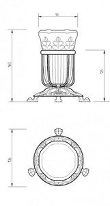 Стакан настольный, (керамика, держатель цв.бронза),  ZZ Migliore Elisabetta 16986