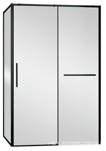 Душевой уголок 1500х900хh2000мм, прямоуг., правый/левый, (стекло прозрачное 6мм Easy Clean, фурн.цв.черный),  ZZ Vincea Slim Soft VSR-1SS9015CLB