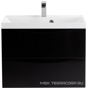 База под раковину подвесная с двумя выкатными ящиками, 600х450х500мм, (цв.Nero Lucido),  ZZ BelBagno Marino MARINO-600-2C-SO-NL