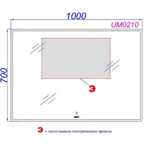 Зеркало 700х1000х30 мм со светодиодной подсветкой, сенсорным выключателем и регулятором освещенности ZZ Aqwella Универсал UM0210