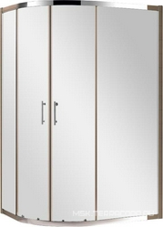 Душ.уголок 1200х100хh1900мм,R550,ассиметричный, 2 раздвижн.двери с 2 непод.сегм, Правый/Левый, вход 520мм,(стекл.прозрачн.6мм,фурнит.цв.хром), Eco ZZ