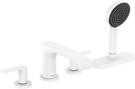 Смеситель для ванны, встраив. в борт на 4 отв., шланг, лейка в компл., с sBox, (внешняя часть БЕЗ скрытой арт.13440180), (цв.матов. белый),  ZZ Hansgrohe Vivenis 75444700