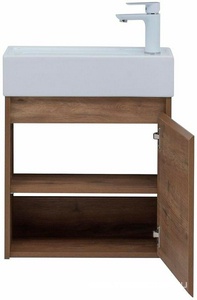 Тумба подвесная 50 см, 1 дверца, без раковины арт.182338, цв.дуб рустикальный (дерево) Aquanet Nova Lite 298855