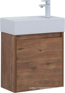 Тумба подвесная 50 см, 1 дверца, без раковины арт.182338, цв.дуб рустикальный (дерево) Aquanet Nova Lite 298855