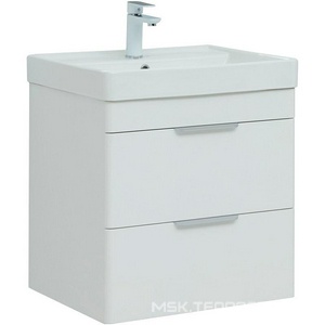 Тумба подвесная 60 см, 2 ящика, без раковины  (301803), цв. белый Aquanet Ирис 310144