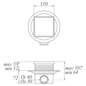 Трап душевой, 112х112мм., с гидрозатвором и декоративн. решеткой, (цв.золото), Migliore ZZ Migliore Универсал 24891