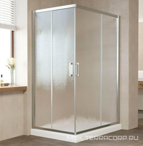 Душевое ограждение , 800x1200x1900 мм,  профиль глянцевый хром, стекло шиншилла, БЕЗ поддона ZZ Vegas Glass ZA-F ZA-F 80*120 08 02