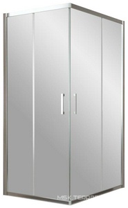 Душевое ограждение , 800x1200x1900 мм,  профиль глянцевый хром, стекло шиншилла, БЕЗ поддона ZZ Vegas Glass ZA-F ZA-F 80*120 08 02