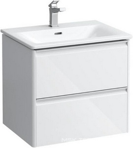 К-т: Тумба подвесная 600х450х545мм, 2 выдвижных ящика, раковина, органайзер в компл, (цв.белый глянец),  ZZ Laufen Palace 8.6070.2.261.104.1