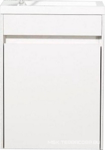 База под раковину подвесная с 1 дверкой, петли слева, 394х216xh520мм, без раковины, (цв.Bianco Lucido),  ZZ BelBagno Pietra Mini PIETRA MINI-400-1A-SO-BL-L