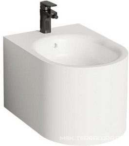 Биде подвесное 530х410х360мм, литой камень S-Stone, матовый цв.белый, крышка слива, сифон, крепеж в компл.,  ZZ Salini Gemelli 250121M