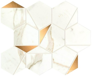 Декор Atlas Concorde Italy Marvel Shine Marvel Calacatta Prestigio Gold Hex Shiny 25,1x29 A4WU