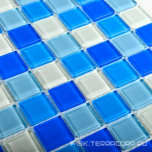 Мозаика Blue wave-3   (25x25x4)  30x30 Bonaparte Мозаика стеклянная n156272