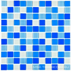 Мозаика Blue wave-3   (25x25x4)  30x30 Bonaparte Мозаика стеклянная n156272