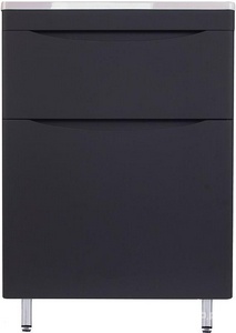 Тумба напольная для комплекта Style Line  Мини 60 Люкс Plus, БЕЗ раковины арт. СС-00002295, ножки в компл. цв. черный, ZZ Style Line Бергамо СС-00002308