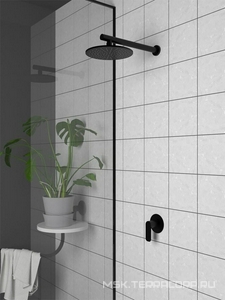 Душ верхний, стационарный, круглый, 250мм, G 1/2, антикальц., (цв.черный матовый PVD), Paini ZZ Paini Универсал 50PZ759TT25